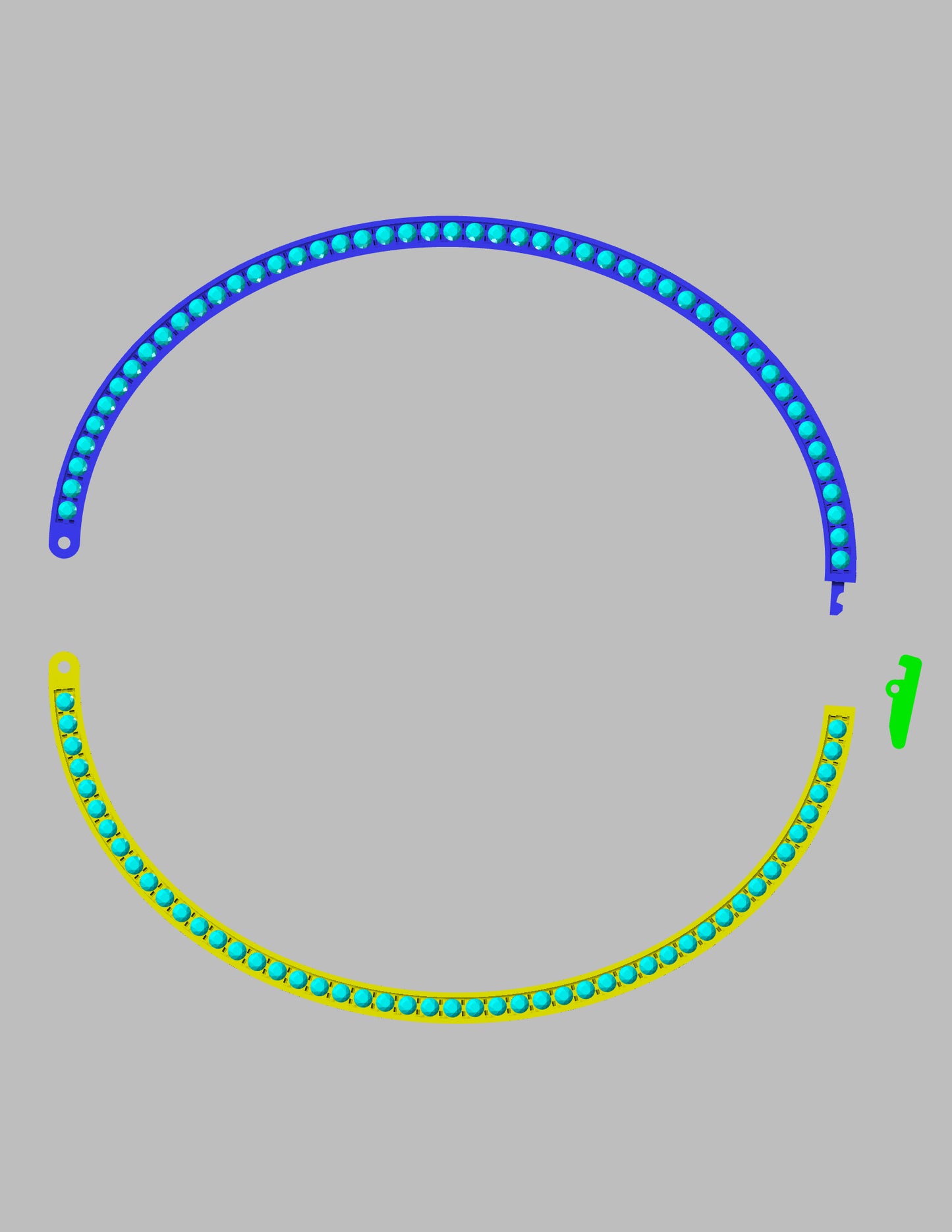 Diamond Lock Gold Bangle CAD FILE