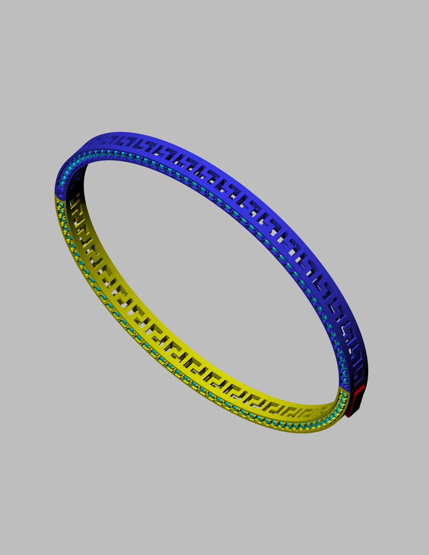 Diamond Lock Gold Bangle CAD FILE