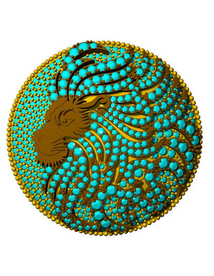 Lion Head Diamond Brooch & Pendant CAD FILE