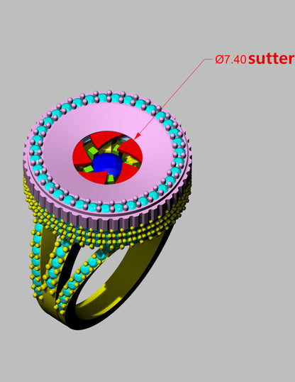 Camera shutter mechanism Ring CAD File