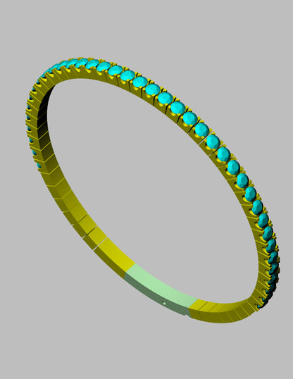 Diamond Band Bracelet 3.0 mm Round  CAD FILE