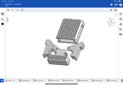 Lock for bracelet and chain CAD file 3DM file and stl