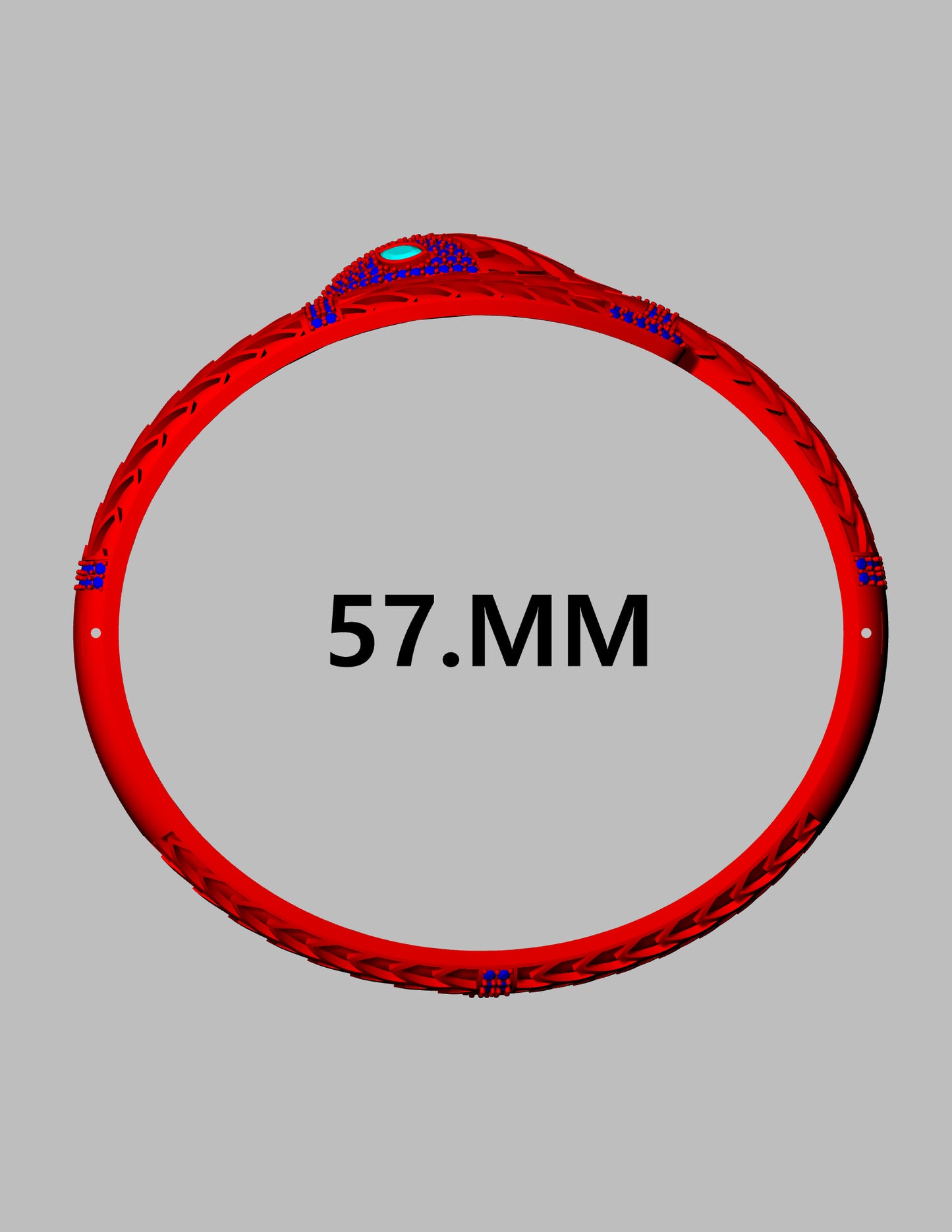 Snake Design Diamond Gold Bangle  57 mm”CAD FILE