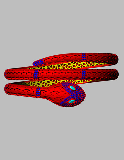 Snake Design Diamond Gold Bangle  57 mm”CAD FILE