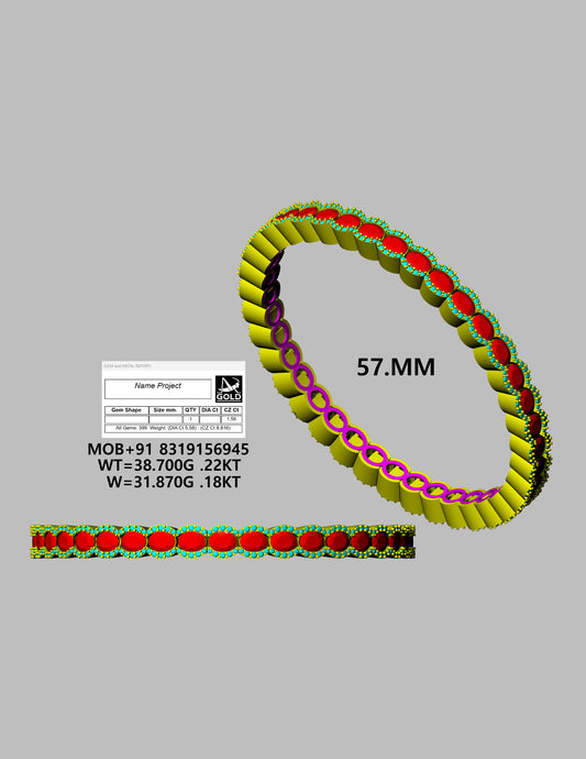 Coconut ovel daimond bracelet CSD FILE