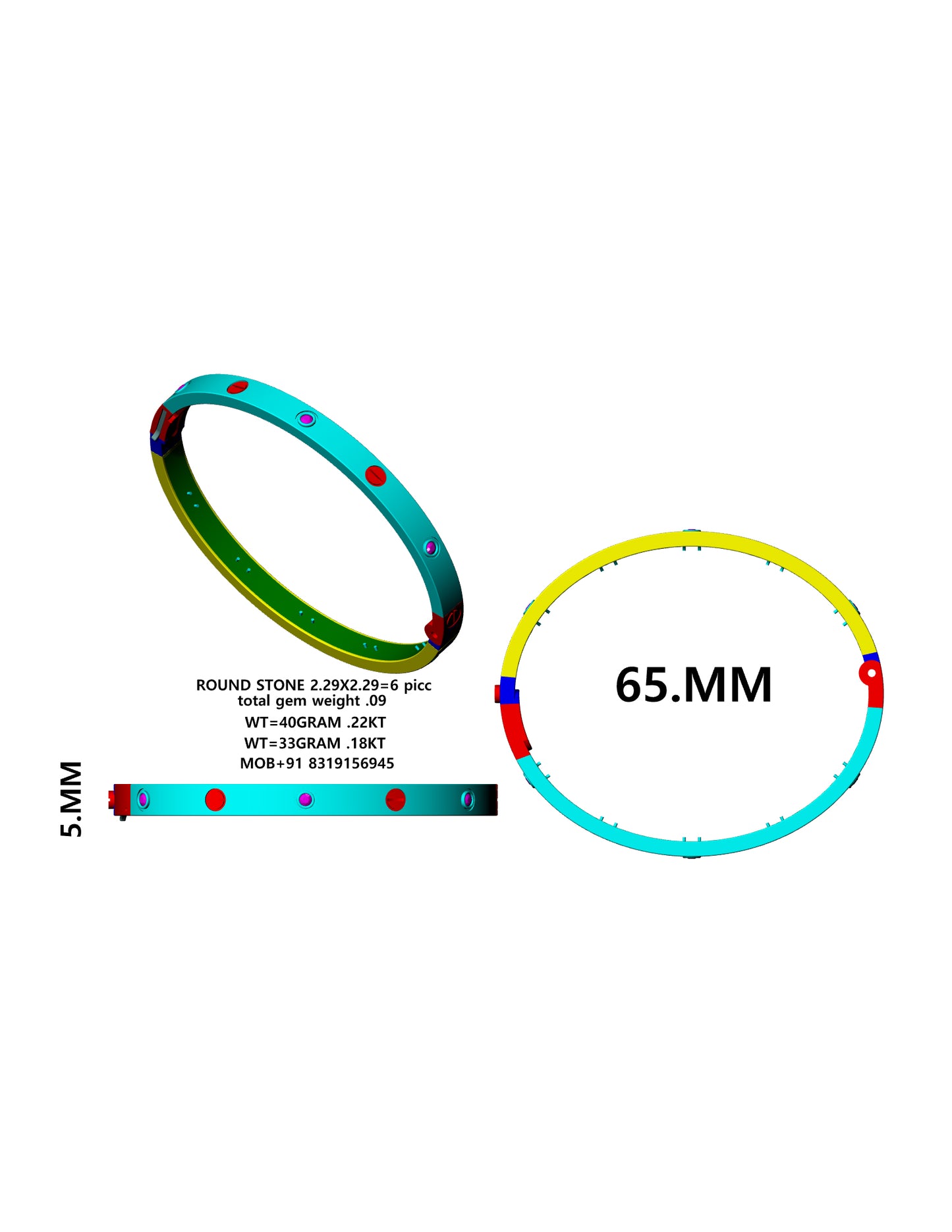 screw & mechanism daimond lock bracelet CAD FILE