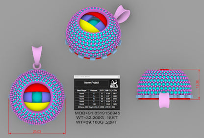 Hidden Solider Mechanism Pendent CAD FILE