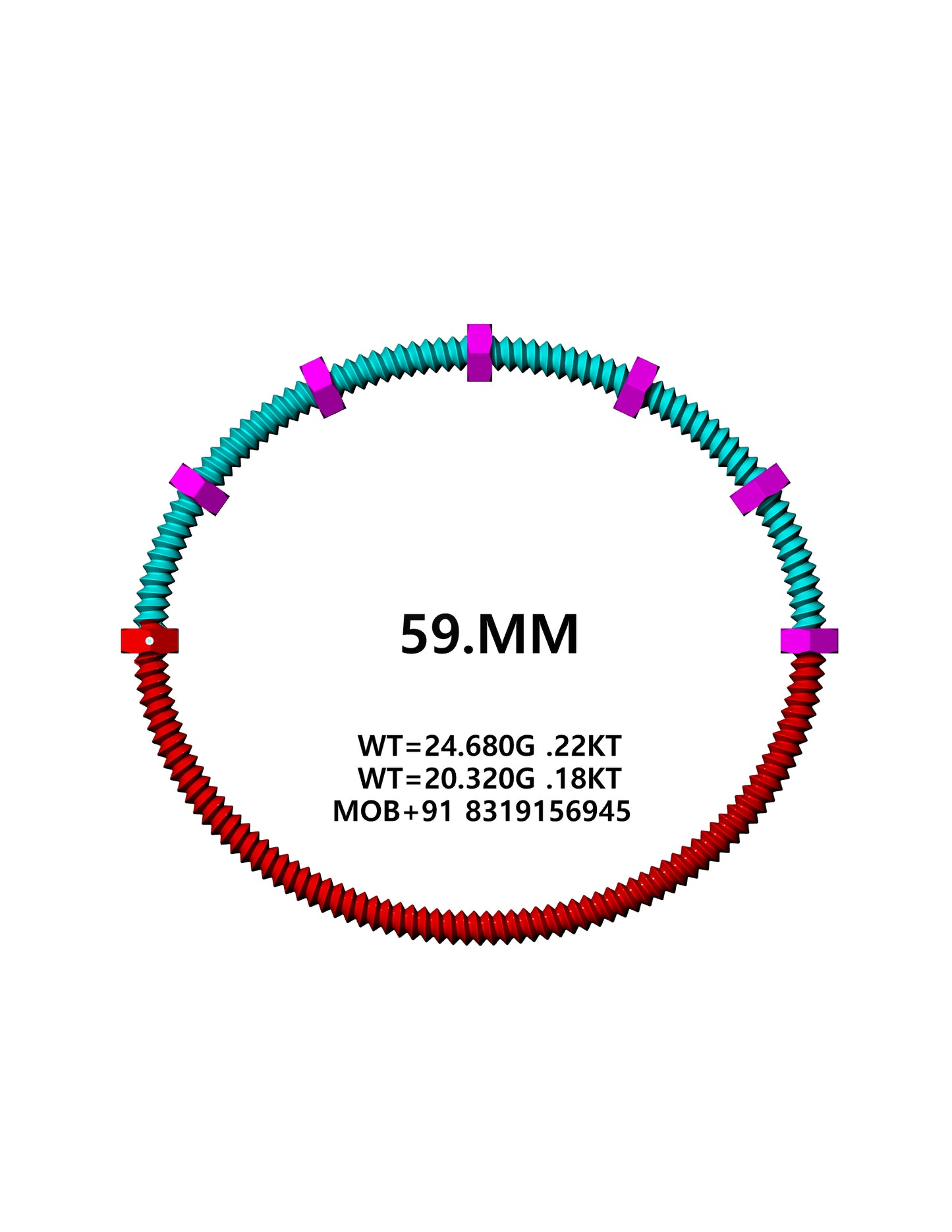Adjustable nut  Bracelet CAD FILE