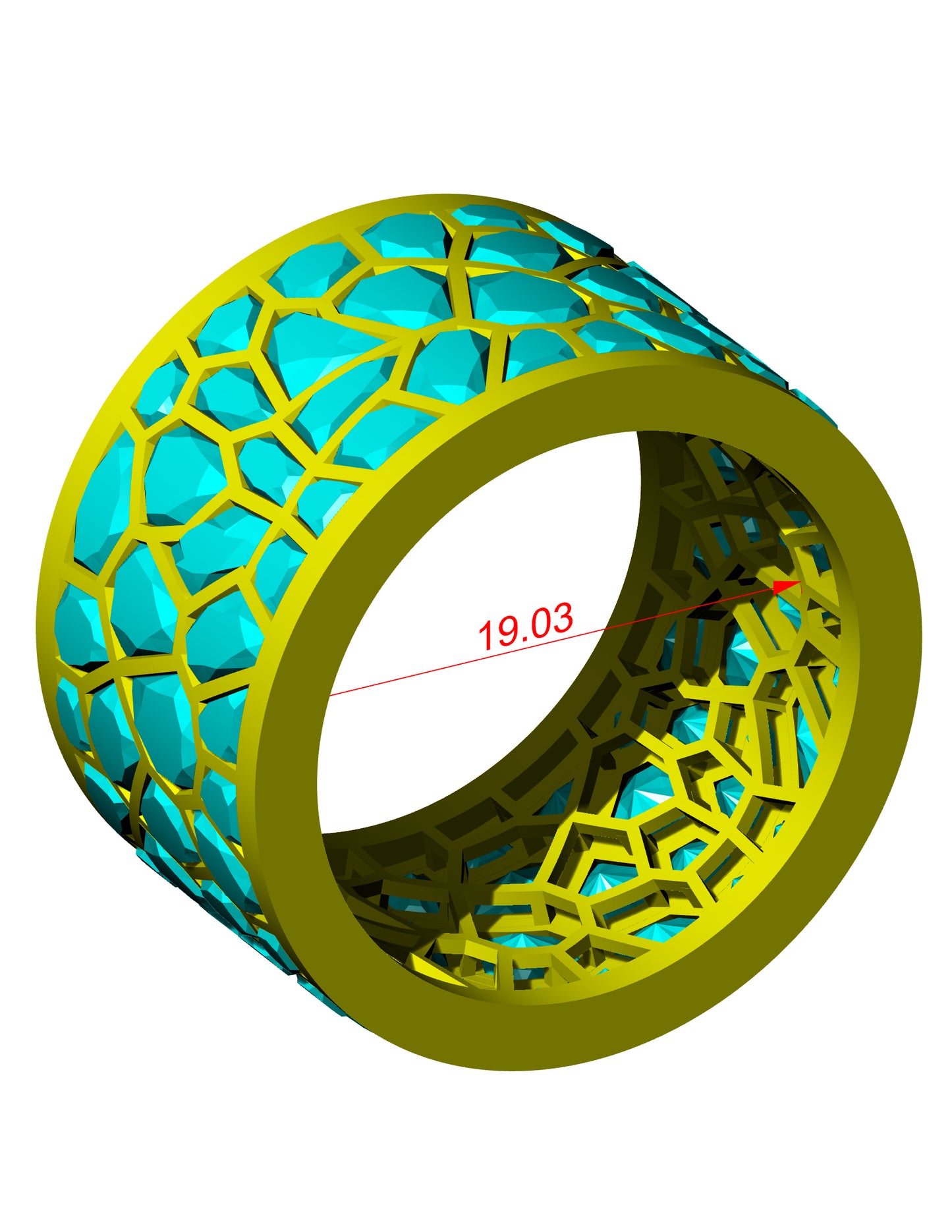 Pattern daimond set Gold Ring CAD FILE