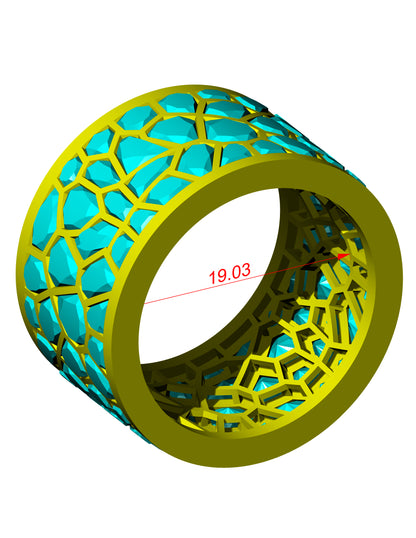 Pattern daimond set Gold Ring CAD FILE