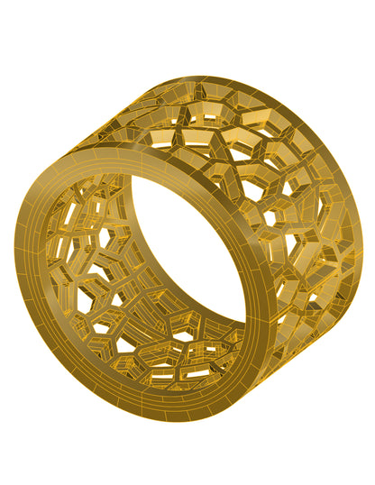 Pattern daimond set Gold Ring CAD FILE