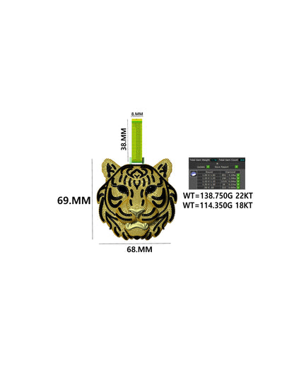 Tiger face Pendant CAD