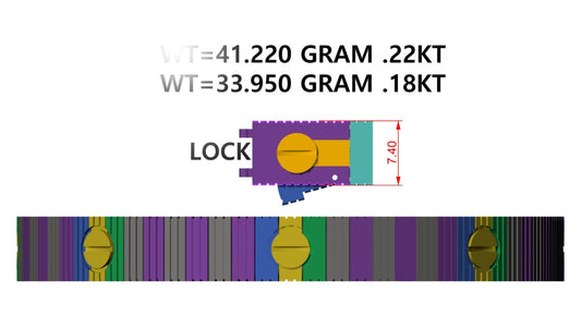 57.mm Modular stripes Gold Bracelet CAD FILE