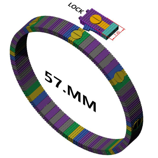 57.mm Modular stripes Gold Bracelet CAD FILE