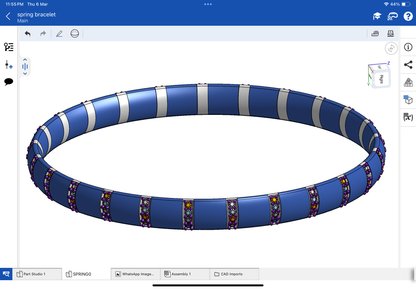 Star mounting jewellery, stretchable bracelet, CAD file, 3DM file