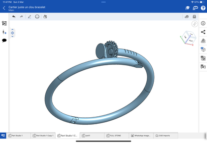Cartier juste un clou bracelet CAD file 3DM file
