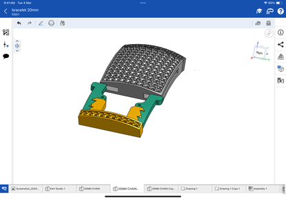 Lock with spring for bracelet CAD file 3DM file, STL file
