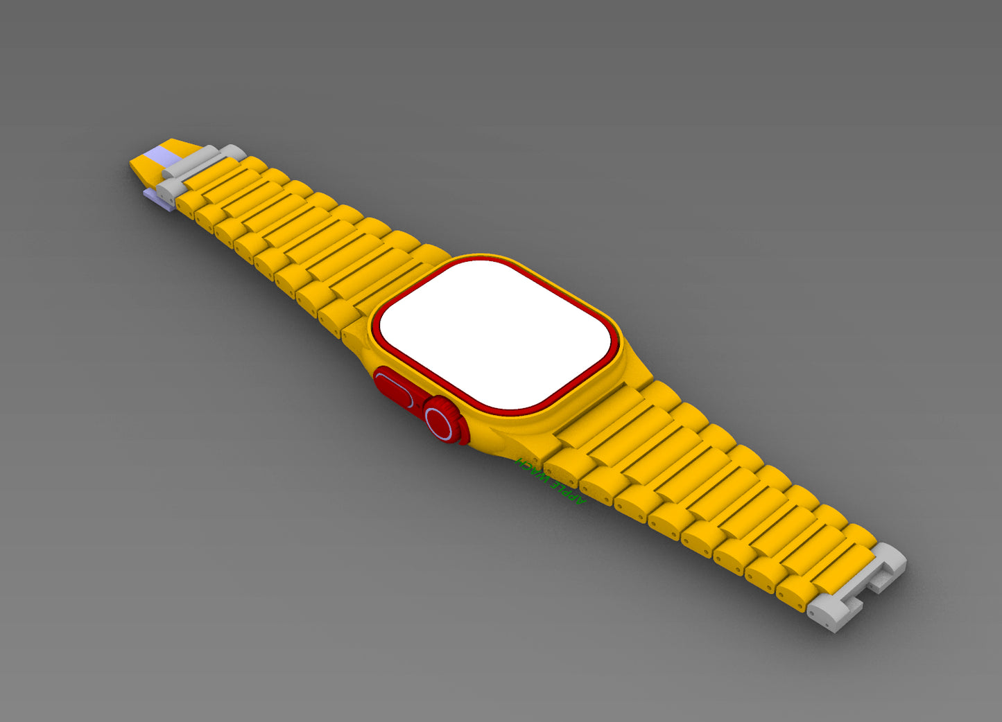 Luxury Metal Wristband with Locking Mechanism cad