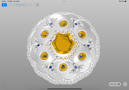 Six stone colour changing mechanism ring CAD file 3DM file STL file
