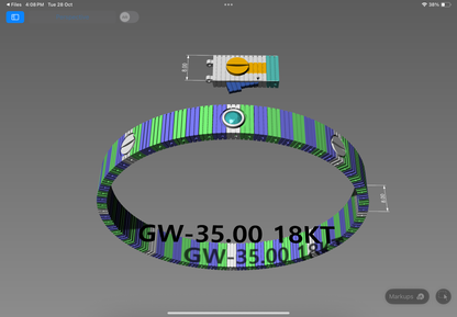 Modern Gem-Set Screw Bracelet | Premium 3D CAD Design