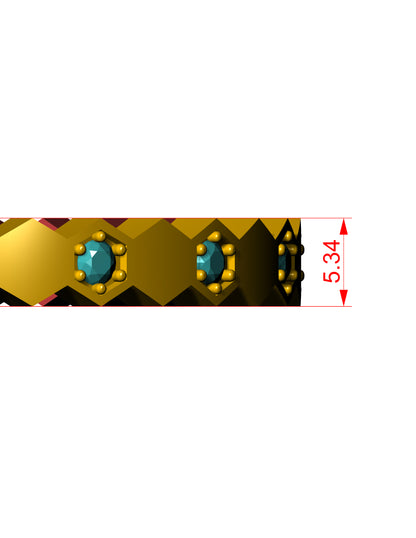 Hexagon Diamond set bracelet CAD FILE