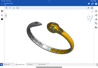 Bulgari serpenti bracelet CAD file 3DM file