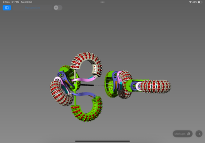 Elegant Ruby Studded Hoop Earrings | 3D CAD Design (Bali Style)