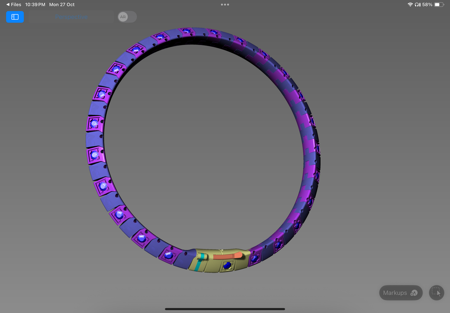 Bracelet CAD Design 3DM & STL File Geometric Link Style