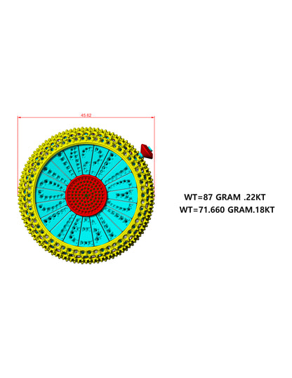 Palmiero Alter Inspired Watch Pendant CAD Rotating Triple Dial Full Pave Diamond