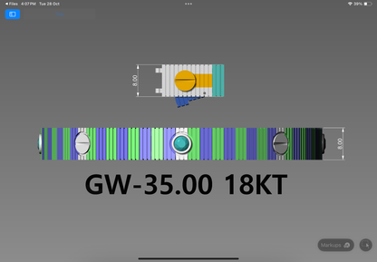 Modern Gem-Set Screw Bracelet | Premium 3D CAD Design