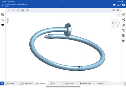 Cartier juste un clou bracelet CAD file 3DM file