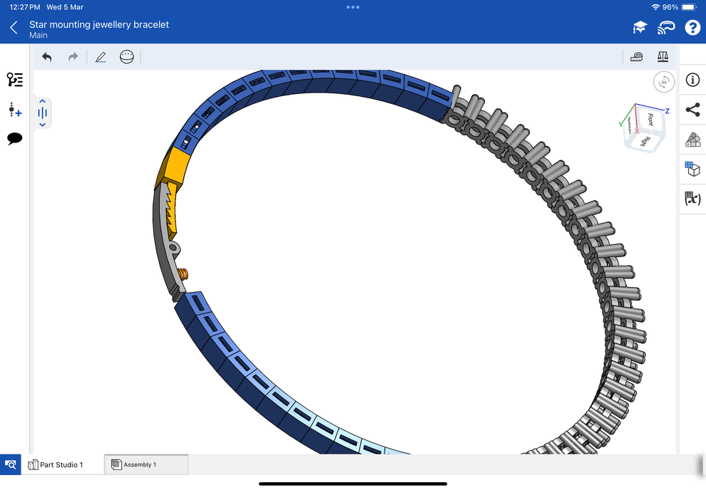Star mounting jewellery spring bracelet, CAD file, 3DM file, STL file ...