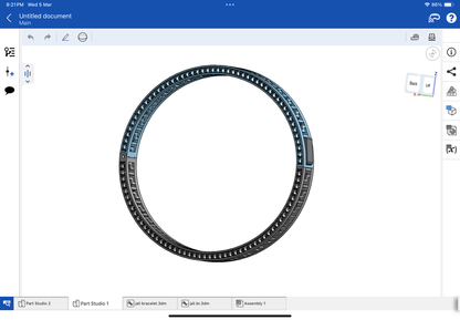 Jali bracelet with spring lock CAD file 3DM file STL file