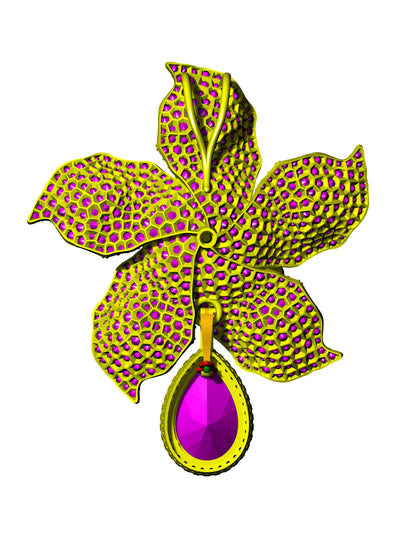 Nature Inspired Floral Pendant CAD