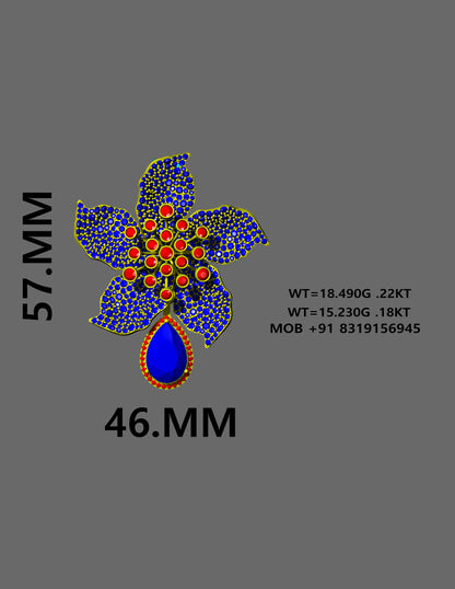 Nature Inspired Floral Pendant CAD