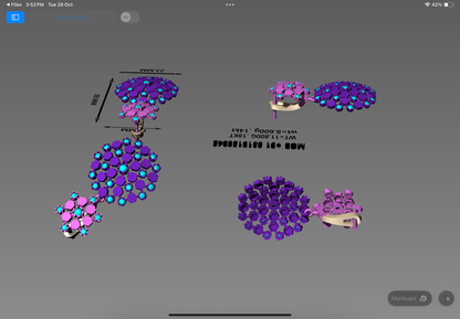 Hexa Cluster Drop Earrings | Precision 3D CAD Design