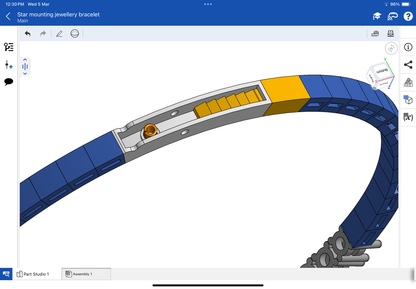 Star mounting jewellery spring bracelet, CAD file, 3DM file, STL file