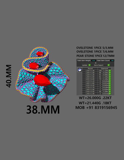 Cloth Motif Nature Inspired Brooch & Pendant CAD