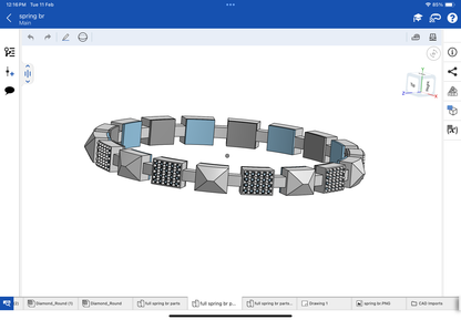 Stretchable bracelet CAD file 3DM file