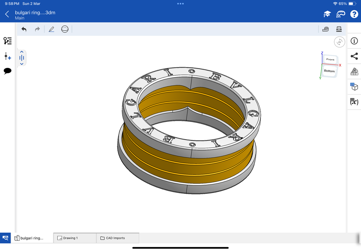B.Zero1 Style Ring — jewelry CAD design
