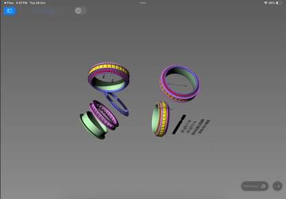 Dual Gem Eternity Band | Precision 3D CAD Design