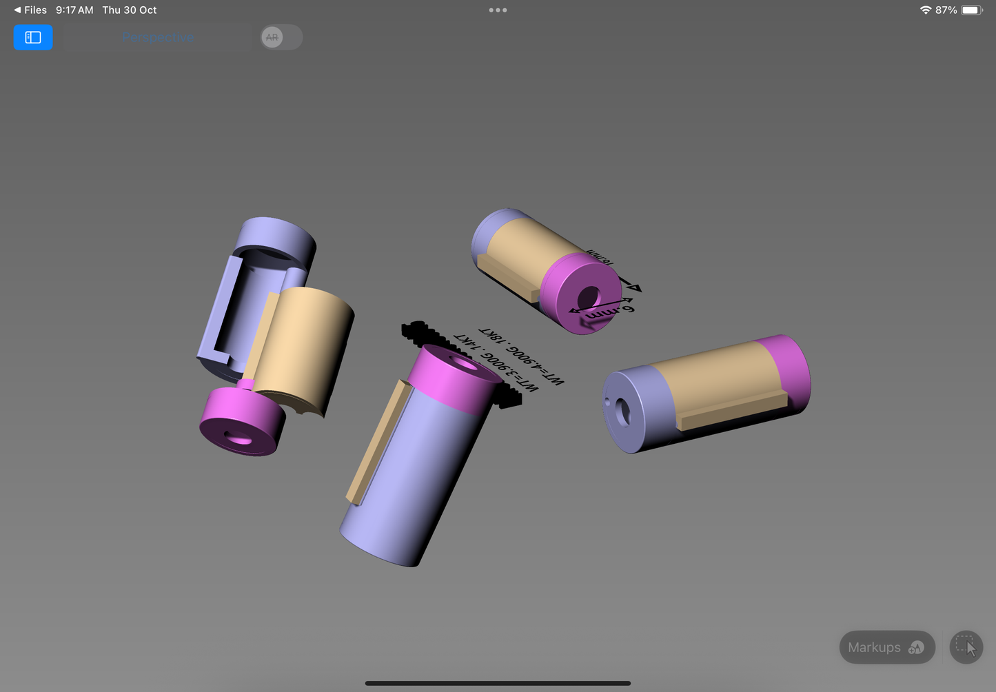 Cylinder Lock CAD Design | Two-Tone Functional Jewelry Lock Model