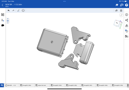 Lock for bracelet and chain CAD file 3DM file and stl