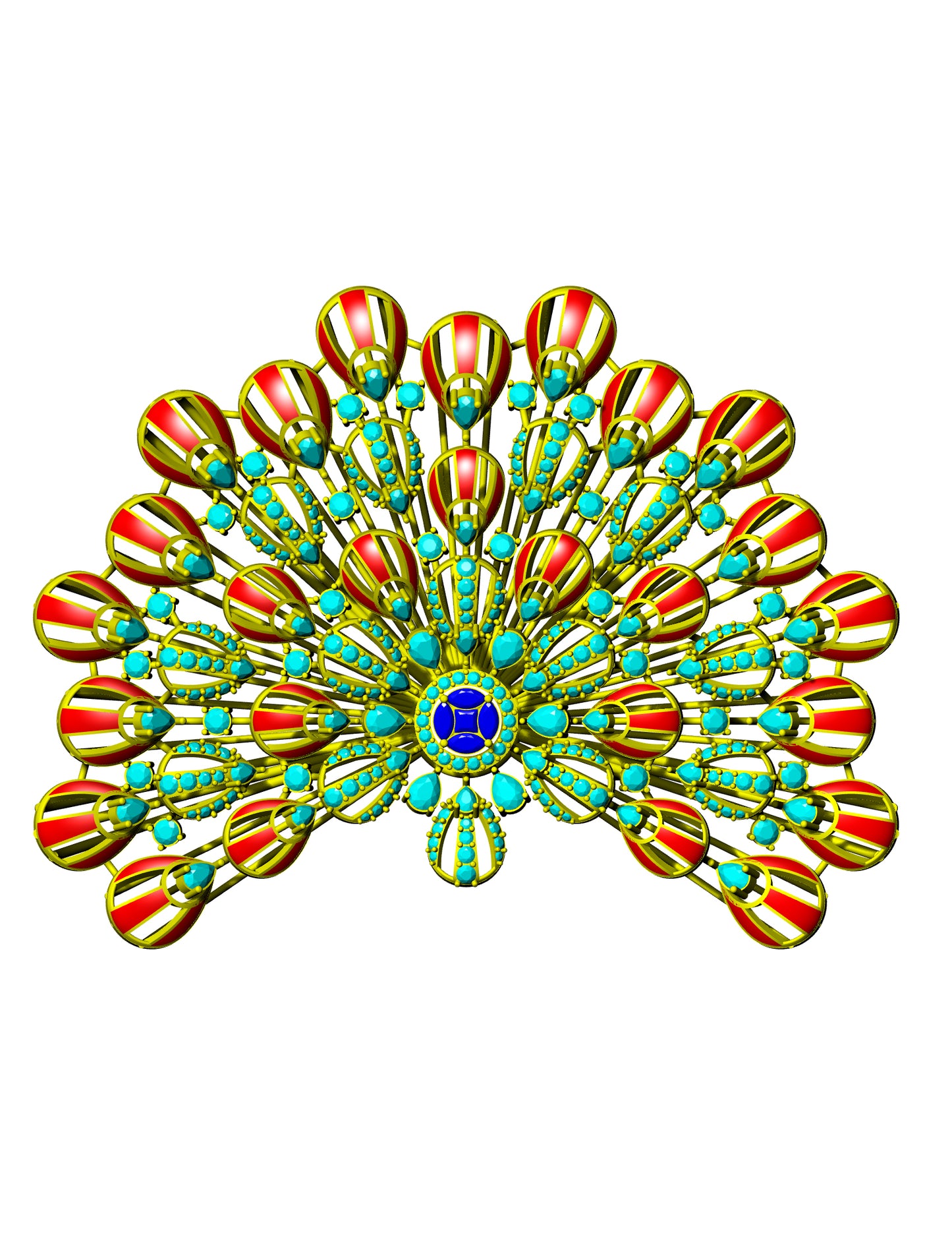 Peacock Inspired Pendant CAD FILE