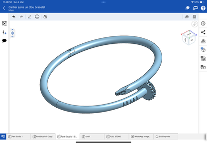 Cartier juste un clou bracelet CAD file 3DM file