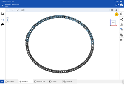 Jali bracelet with spring lock CAD file 3DM file STL file