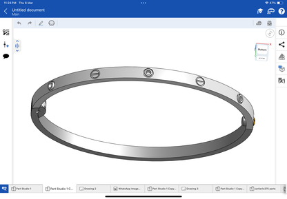 Cartier love bracelet narrow CAD file 3DM file
