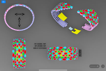 Mix stone hinge spring mechanism bracelet￼cad file