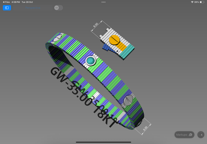 Modern Gem-Set Screw Bracelet | Premium 3D CAD Design