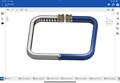 Hing spring lock bracelet CAD file 3DM file